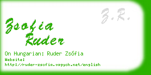 zsofia ruder business card